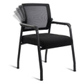 Klasika Desk Chair No Wheels with Adjustable Mesh Backrest, Arm Chair with Ergonomic Lumbar Support and Thickened Seats Cushion, Waiting Room