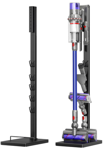 pickpiff Vacuum Cleaner Stand Compatible with Dyson V15, V12, V11, V10, V8, V7, V6 & G5 – Freestanding Holder with Accessory Storage, No Drilling Required, Easy Installation