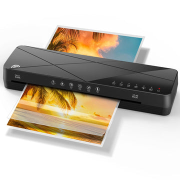 Crenova Laminator 13 inch with Touch Screen 60s Quick Warm Up Auto Off | Hot and Cold Laminator with ABS Jam Free, Laminator for Home Office School, Black