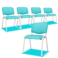 Vingli 5-pack Waiting Room Chairs, Stackable Chair for Office, Pu-blue