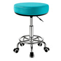 Peonaz Heavy Duty Round Rolling Stool 500lb, Pu Leather 360-degree Support Full-edge Cover Layer Drafting Chair with Wheels, Height Adjustable