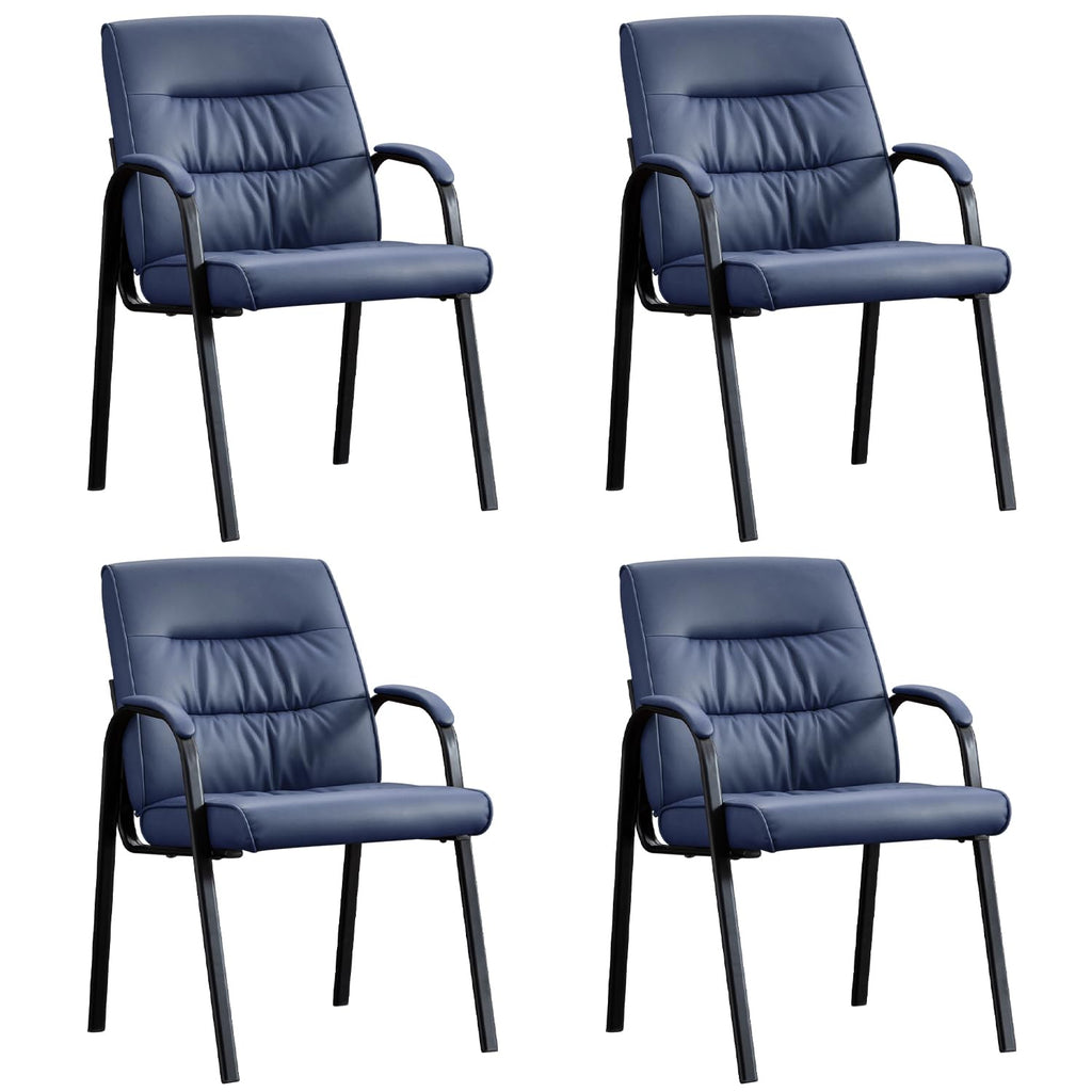 Boiskom Office Guest Reception Chair Set of 4, Conference Room Chairs Waiting Room Chairs 4 Pack, Modern Leather Office Desk Chair No Wheels.