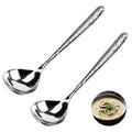 2 PCS Deep Round Soup Spoons 7.87", 304 Stainless Steel Large Soup Spoons Dishwasher safe, Perfect for Cereal, Bouillon, Milk Soup & Dinner Guests