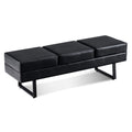 Barberpub Waiting Room Chairs, Heavy Duty Office Guest Reception Bench, Faux Leather Upholstered Lobby Chairs for Salon, Conference Room 7008