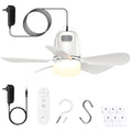 Gliztech Gazebo Fan Outdoor Hanging with Light, Patio Plug in Ceiling Fan with 16.5ft Cord, Remote & Hook, Portable for Outside Canopy, Pop up Tent, Pergola (20'')