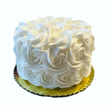 Fake Cake White Rosette Cake Handmade by Dezicakes- Fake Cake -Artificial Cake