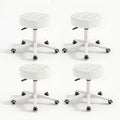 Hdhnba Small Chair Round Rolling Stool with Wheels Pu Leather Height Adjustable Swivel Drafting Work Spa Salon Stools Home Office Chair,4 Pack