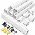 WISSCOOL 3" 10 Ft Mini Split Line Set Cover with Flexible Duct, PVC Mini Split Cover Kit for Central AC Heat Pumps Systems Tubing Cover