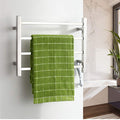 Heated Towel Rack Wall Mounted Towel Warmer Electric Heated Drying Racks for Bathroom Stainless Steel 4 Bars Polished Heated Towel Rail Radiator Plugin ()