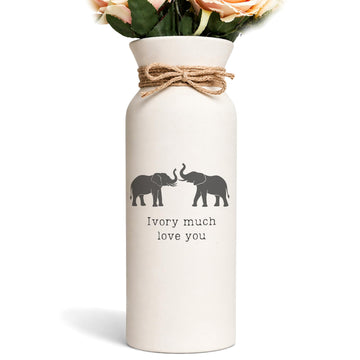 Ivory Anniversary Vase Gift for Her Him 14 Year 14th Wedding Elephant