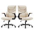 Sweetcrispy Heavy Duty Office Chair, Gaming Desk Chair 2 Pack, 21.66"D x 21.87"W x 44.5"H, Cream White