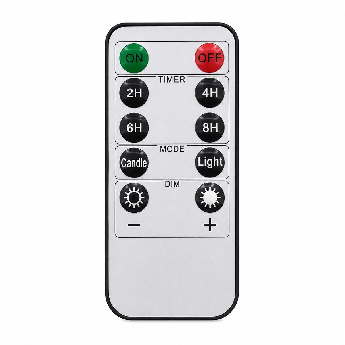 Universal 10-Key Flameless Candle Remote Control, Replacement Remote for LED Flameless Candles, 2/4/6/8H Timer, Dimming, Light/Candle Modes, Remote Only