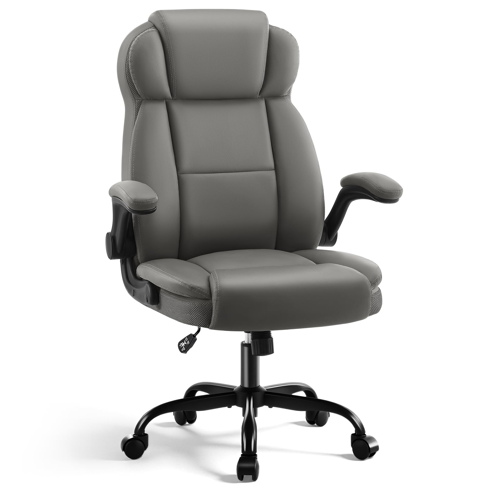Areshark Ergonomic Office Chair with High Back Headrest,pu Leather Executive Desk Chair Padded Flip-up Armrests,lumbar Support,swivel Computer