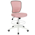 Drafting Chair Adjustable Height Tall Office Chairs Standing Desk Chair Rolling Stool Chair Armless Office Drafting Chair Pink