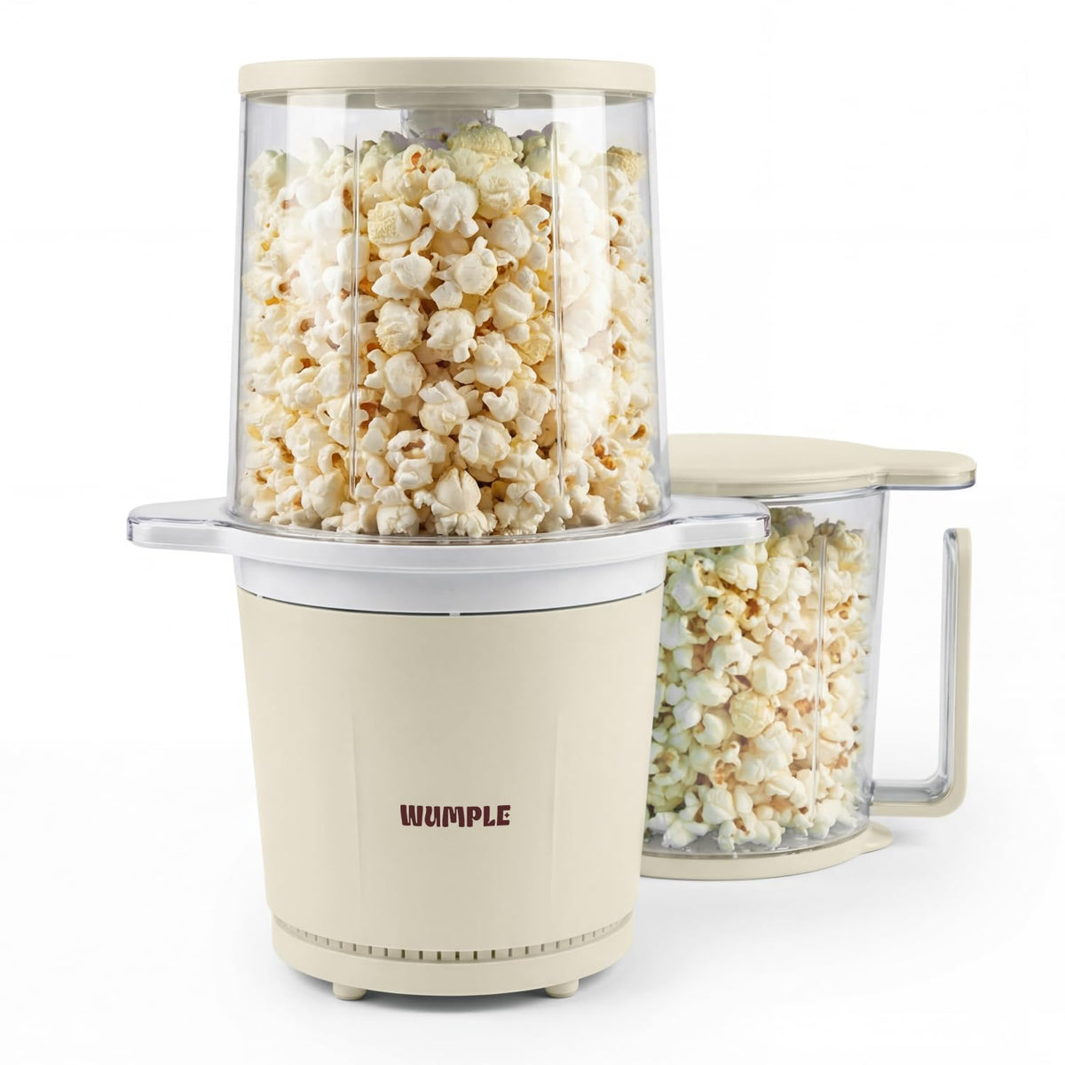 Air Popper Popcorn Machine - 10-Cup Air Pop Popcorn Maker with Measuring Cup - Hot Air Popped Oil-Free Compact Popcorn Popper - Movie Nights & Parties - Cream