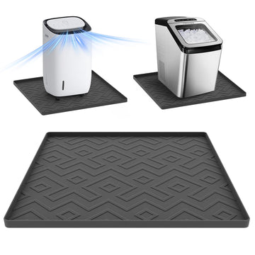 Portable Air Conditioner Silicone Mat with Raised Edges, 20''x20''x0.4'' – Waterproof Pad to Prevent Leaks & Floor Damage – Ideal for Ice Makers, Humidifiers, Mini Fridges & Electrical Appliances
