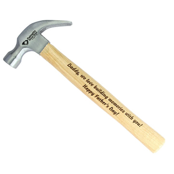 Personalized Laser Engraved Hammer with Wood Handle, Solid Wood, 16 oz.