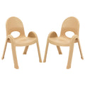 Children’s Factory Value Stack 11" Child Chair, Natural Tan, 2 Pack, Stackable Ergonomic Seating Solution for Classrooms and Homeschools