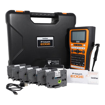Brother PT-E560BTBP Contractor Kit: P-Touch Handheld Industrial Label Printer with Bluetooth & Dual Auto-Cutter Plus 6 Tapes (up to 24mm Labels)