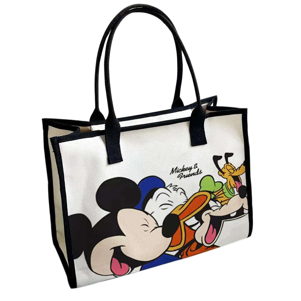 Cute Canvas Tote Bag with Zipper & Inner Pocket, Reusable Gift Bag for Women, Large Work Beach Travel Tote