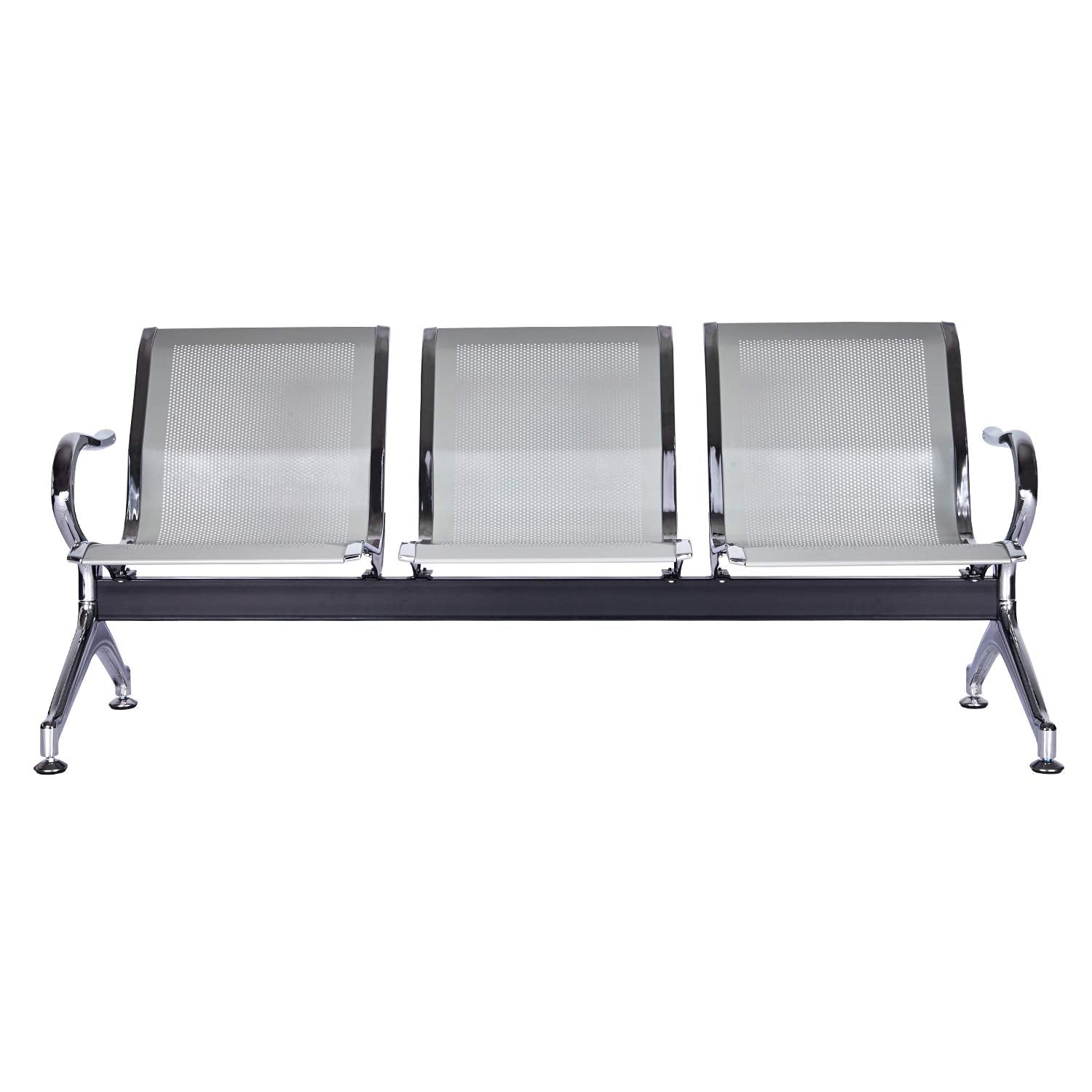 Buenotoys 3-seat Waiting Room Chairs - Waiting Room Bench with Arms Airport Reception Bench Guest Reception Chairs Lobby Bench Waiting Area for