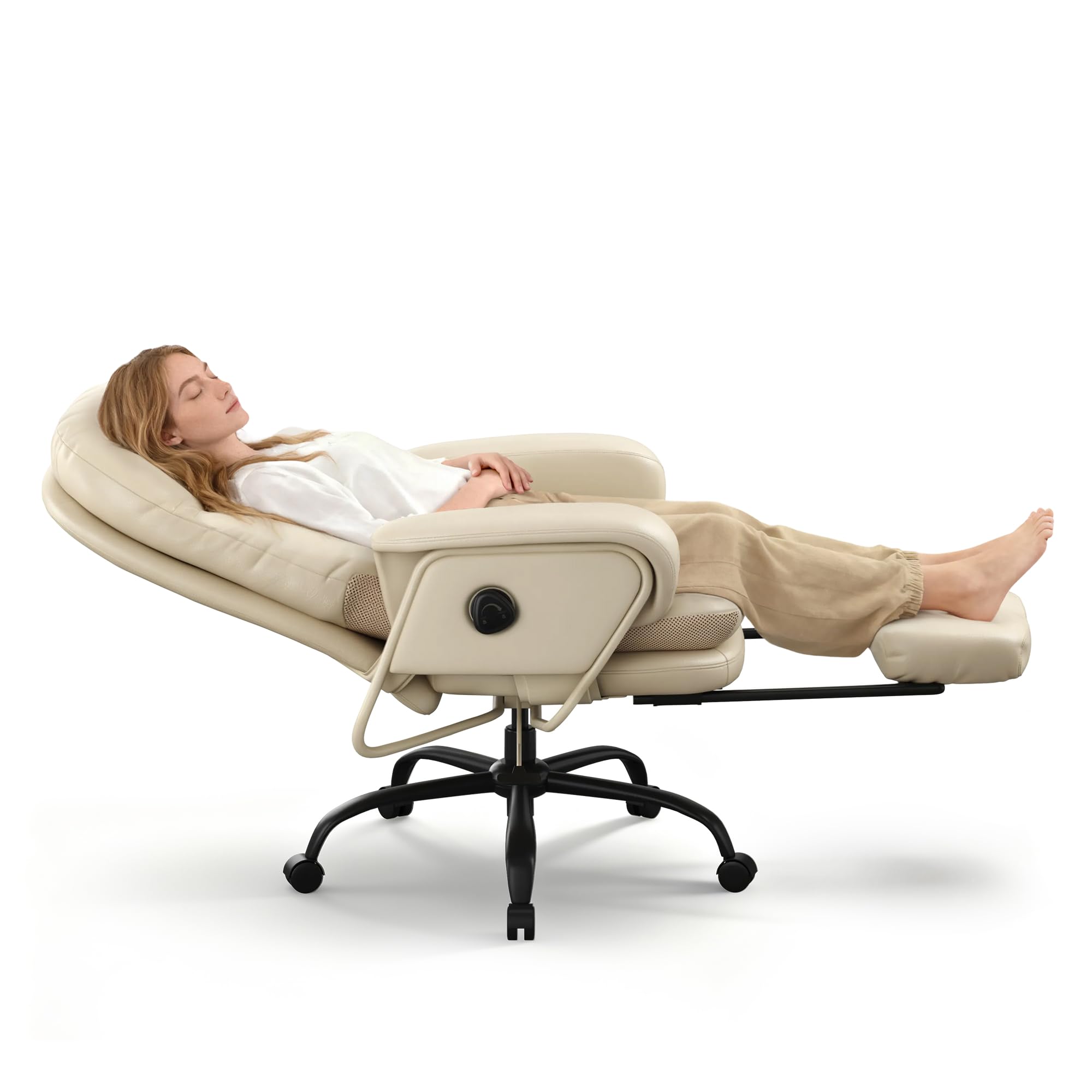 Flexispot Ergonomic Office Chair with Footrest High Back Computer Desk Chairs Indoor Lounge Chair with Wheels 90-165° Reclining Lumbar Support,