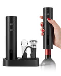 Rechargeable 5-in-1 Electric Wine Opener Set, Cordless Automatic Wine Bottle Opener with Foil Cutter, Aerator Pourer, Vacuum Stopper & Storage Base, Ideal for Home Bar, Party, Wedding Gifts