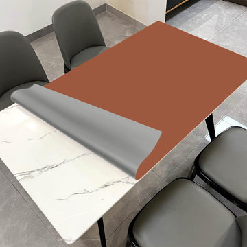 Zinkooat Faux Leather Table Cover,1.8mm Thick,36x54 Inch Table Protector,Table Protector for Dining Room Table,Dining Table Cover,Table Cover Protector,Glass Table Protector(Brown+Gray,36x54)