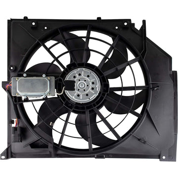 621-199 Engine Radiator Cooling Fan with Controller Assembly for BMW E46 320i 323Ci 323i 325Ci 2325i 325xi 2001-2005 328i 330Ci 330i 330xi 2001-2005, BM3115108 17111438577 17117525508