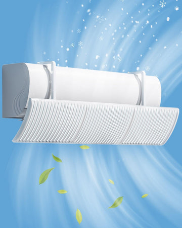 Air Conditioner Deflector, Mini Split Air Deflector Adjustable Anti Direct Blowing, No Drill AC Deflector ABS for 24-40in Wall Mounted Air Conditioner Bedroom Office Home UEMUSI