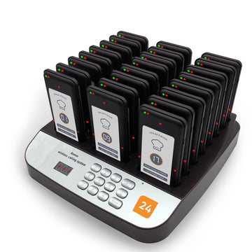 24 pc Lineup Waiting Queue Pagers for Restaurants Paging System Coast Buzzer Beep Buzzer Signal Calling Customer Service for Cuisine Hospital