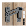 2PCS Barn Door Lock, 180 Degree Flip Sliding Barn Door Latches, Gate Latch for Barn Door, Sliding Door, Pet Door, Garage, Bathroom, Window, Outdoor(Black)