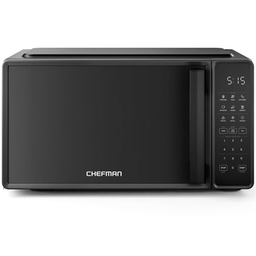 Chefman Countertop Microwave Oven 0.7 Cu. Ft., 700 Watts with 10 Power Levels, 6 Cooking Presets with One-Touch Express Cook, Eco Mode, Child Safety Lock, & Mute Button - Black (Renewed)