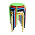 Vingli 6 Pack Round Plastic Stackable Stools for Home Office, Colorful, Multi-color