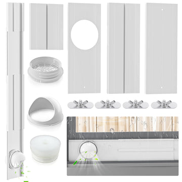 Insputer Portable ac Window Vent Kit with Universal Coupler, New Adjustable Air Conditioner Window Seal Kit for Sliding Window, Fit for AC with 5.9 & 5.1 Inch Diameter Exhaust Hose