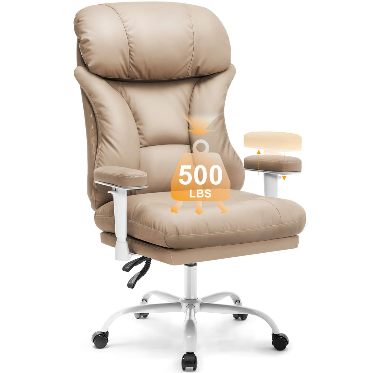 Big and Tall Office Chair 650lbs,heavy Duty Office Chairs with Dual Rubber Wheels,extra Wide Desk Chair,adjustable Ergonomic Lumbar