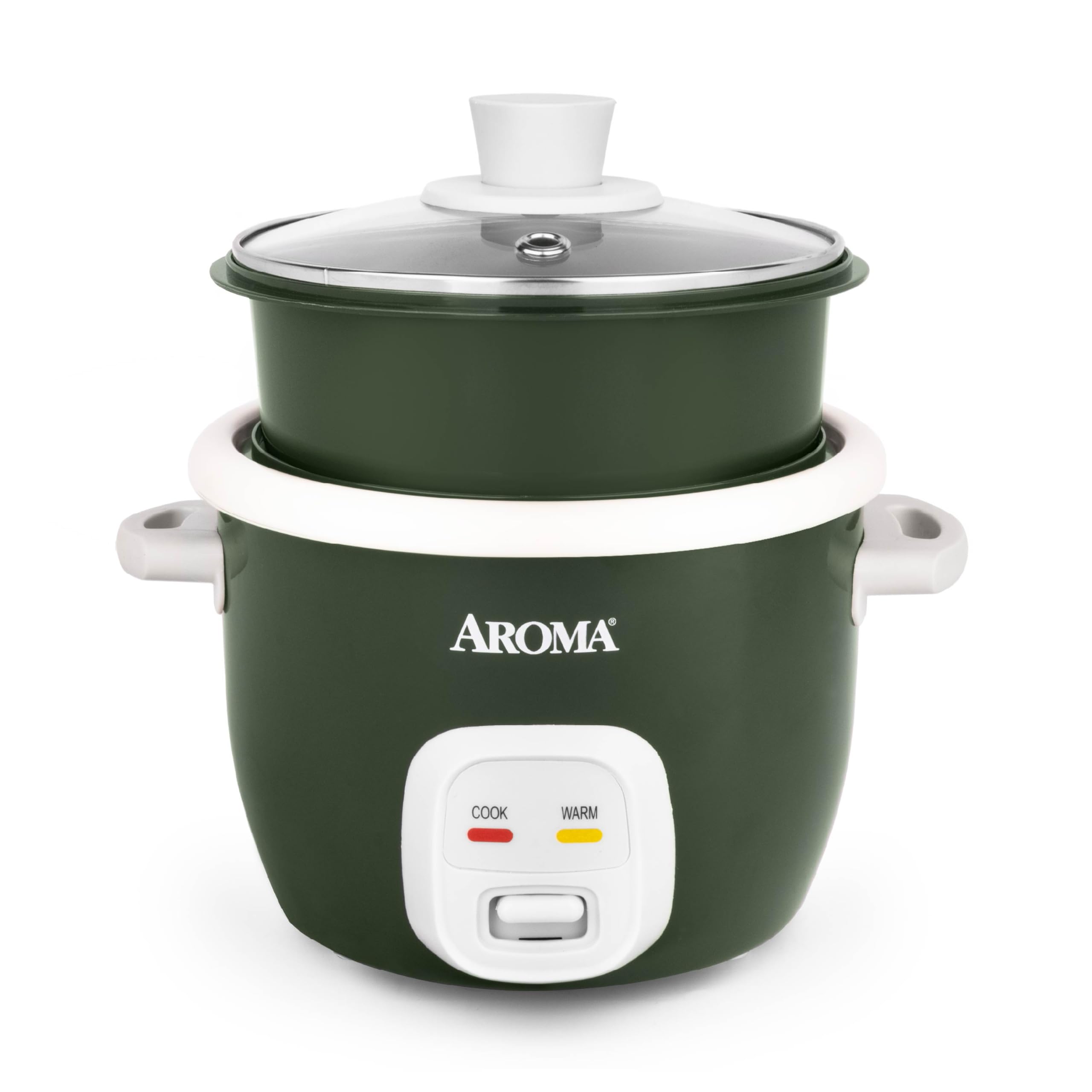 AROMA® CoreCoat Rice Cooker with Pop-Up Food Steaming Basket (4 Cups Cooked, 2 Cups Uncooked)