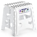 Delxo Folding Step Stool 13 Inch,300 Lbs Step Stool for Adults White