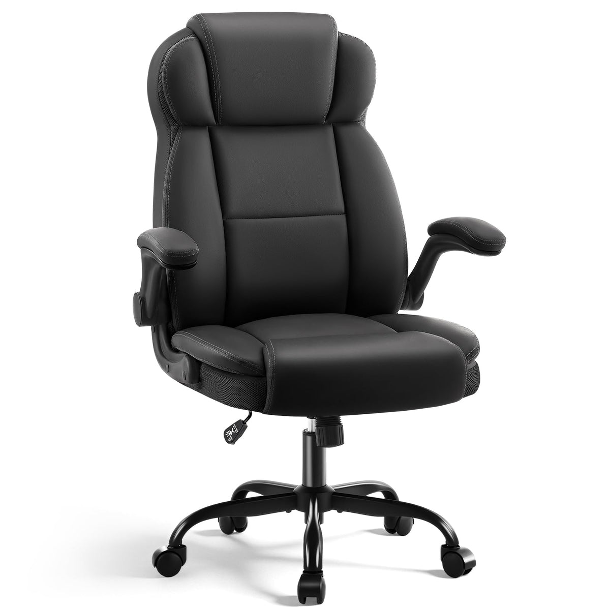 Areshark Ergonomic Office Chair with High Back Headrest,pu Leather Executive Desk Chair Padded Flip-up Armrests,lumbar Support,swivel Computer