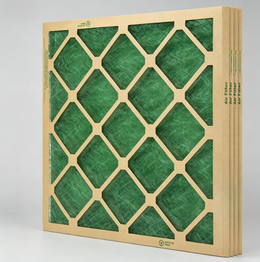 4-Pack 20x20x1 Fiberglass Air Filter MERV 1 for HVAC Furnace AC, UL Class 2 Nested Disposable Panel Filter, Low Pressure Drop Energy Efficient