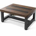 Leketree Wooden Step Stool for Adults, Heavy Duty Stepping Stool with Non-slip Rubber Feet & Adjustable Feet, Bed Steps for High Beds,