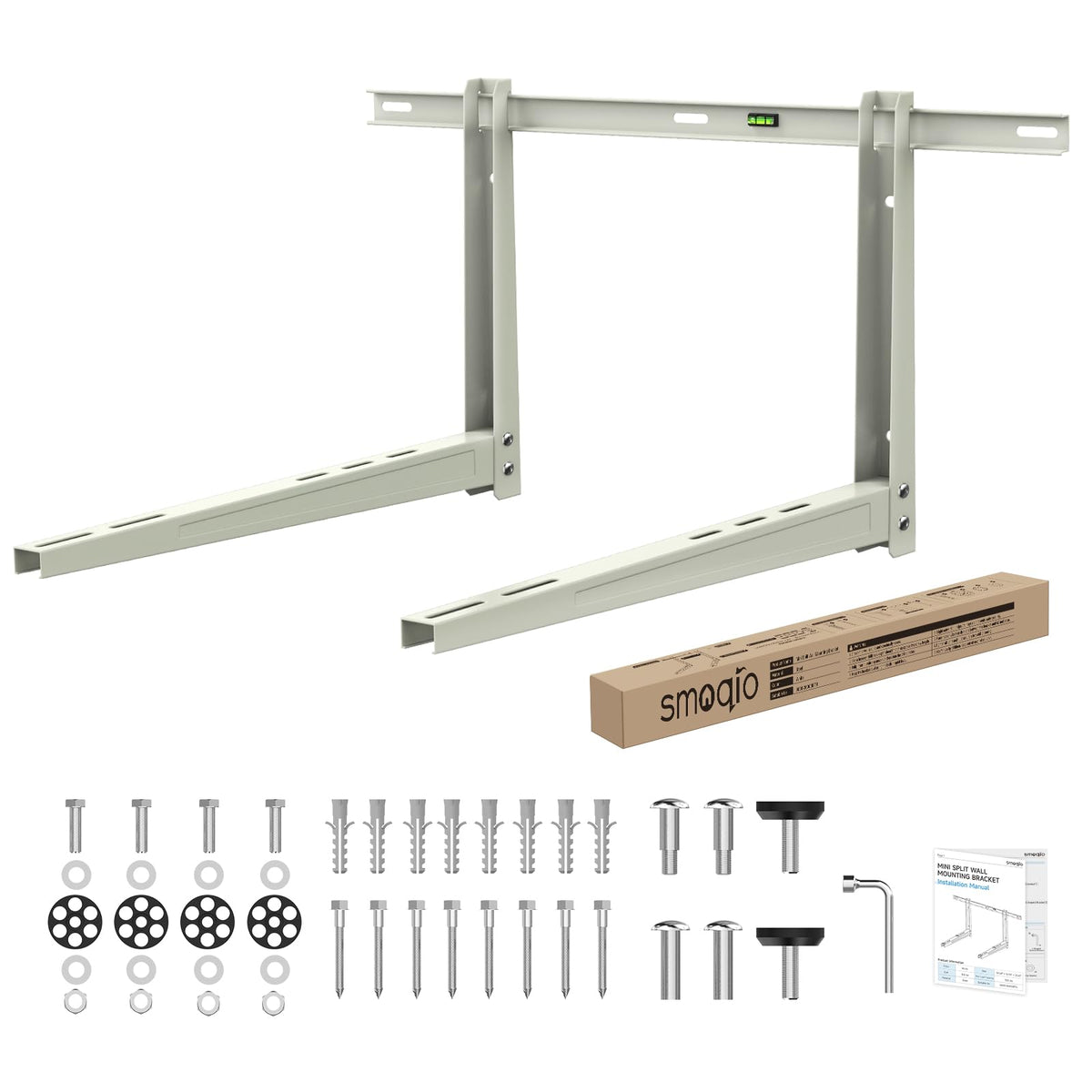 Mini Split Wall Mounting Bracket, Mini Split Brackets for Outside for 6000-36000 BTU Minisplit/Air Conditioner/Heat Pump (Max 550 LBS), Pre-Drilled 16" Holes to Match U.S. Wall Stud Standard