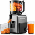 3-in-1 Cold Press Juicer Machines, 6.5" Mega Chute for Whole Fruit, Slow Masticating Juicer with Sorbet & Nut Milk Maker, BPA Free, 100 OZ Hopper, Easy Clean, Oxide Gray