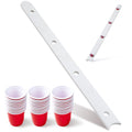 5 Ft Shot Board 4 Person Shot Ski Retro Rustic Wood Ski Shot Board with 48 Cute Shot Glasses for Party,Wedding Celebration,Birthday Family Gathering,Game Night - 56x4x0.8in (White)