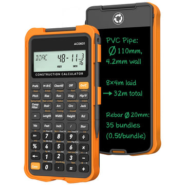 GUYUCOM Construction Calculator with Writing Tablet Concrete Calculator for Contractors, Home Project Tools for Construction Industrial Carpenters Real Estate Pocket Calculators Gifts for Carpenters