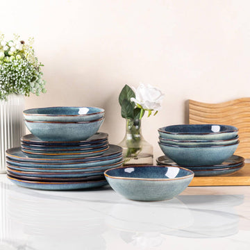 AmorArc Ceramic Dinnerware Sets for 4, 12Pcs Plates and Bowls Sets Dishes