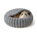 Cat Beds for Indoor Cats, 2 in 1 Cat Cave Bed Kitten Bed for Small Pets, Small Dog Bed with Cover, Pet Bed for Puppy and Kitten with Anti-Slip Bottom-Dark Gray-20 inches