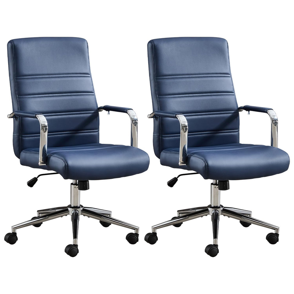 Office Desk Chair, Leather Conference Room Chairs with Wheels, Modern Executive Office Chairs Adjustable Height, Ergonomic Swivel Rolling