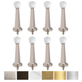 Premium Heavy Duty Door Stoppers for Bottom of Door, Solid Metal Baseboard Mounted Door Stop, Screw-in Baseboard Door Stops for Wall Protection 3" (Satin Nickel, 8 Pack)