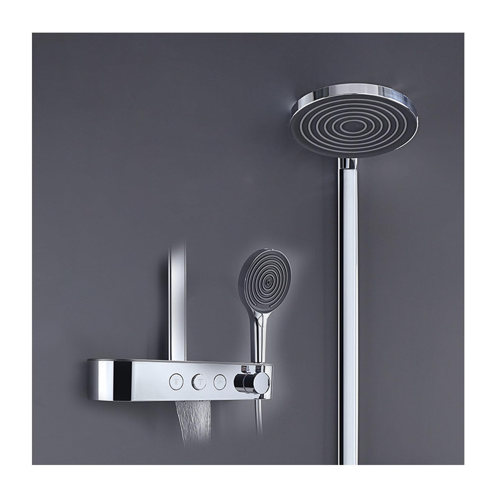 Outdoor Shower Fixtures, Bathroom Shower Faucets Sets Complete, Outdoor Shower Kit, Rain Shower Head with Handheld Spray and Bathtub Faucet Set, Chrome Shower Set, Wall Mounted Sho